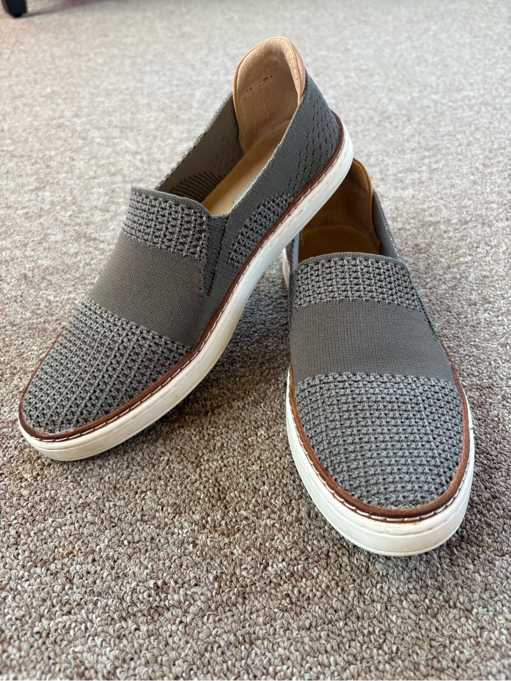 UGG Green Knit Slip-On Loafers with White Sole
